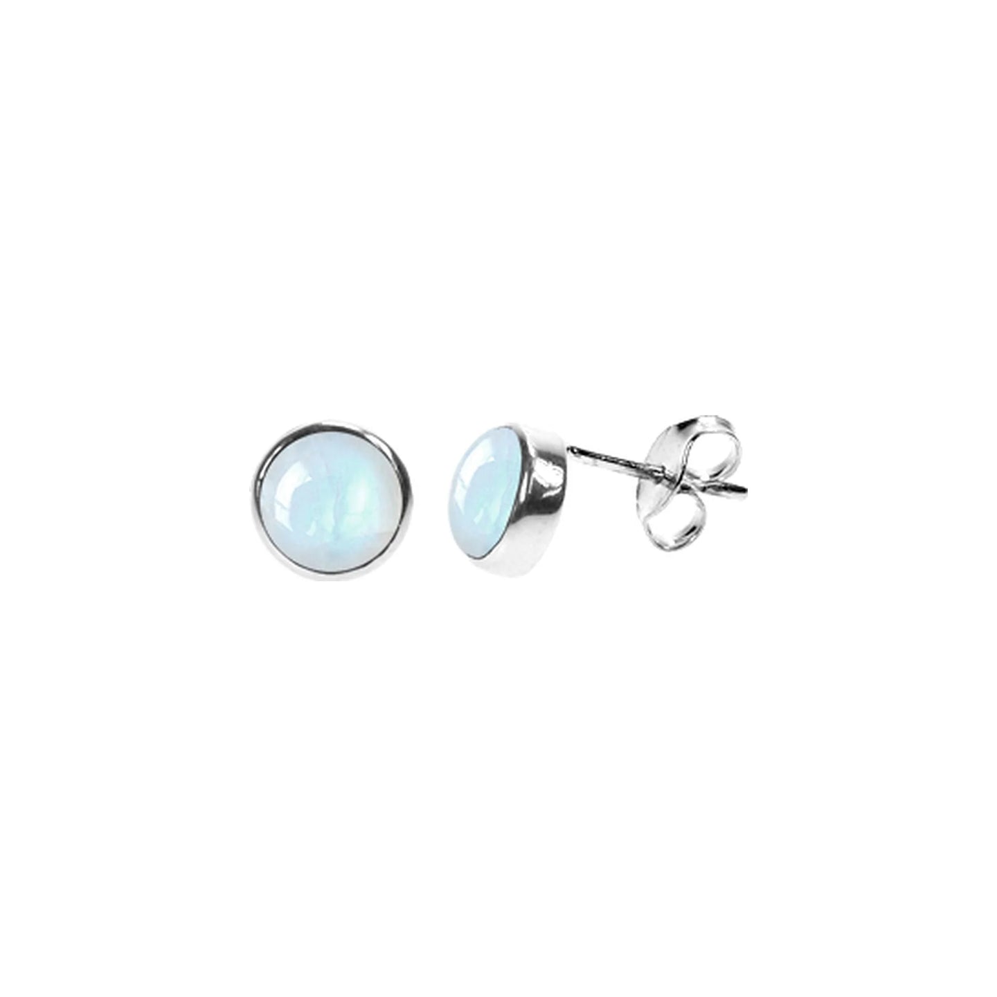 Silver Moonstone Studs