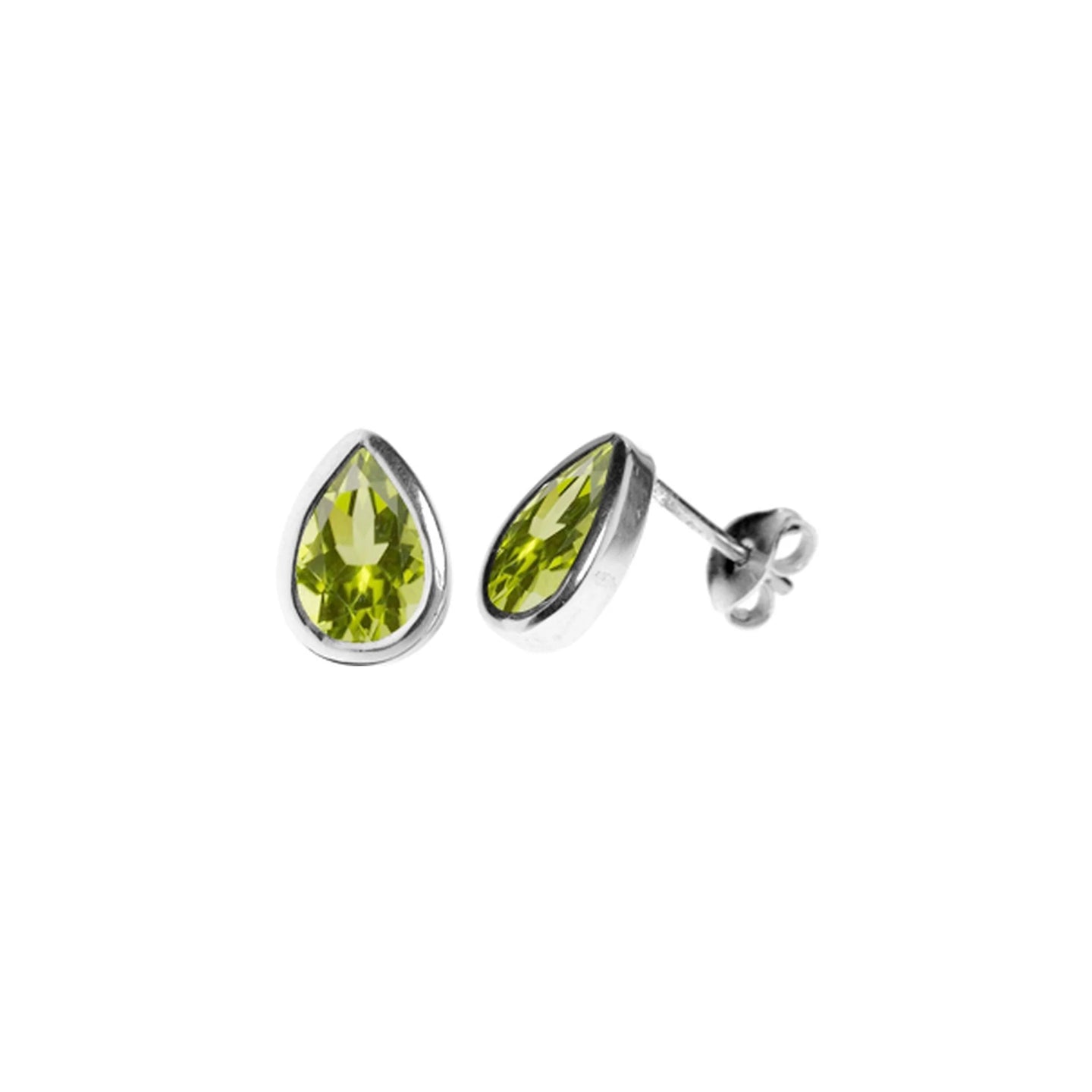 Pear Shaped Peridot Studs