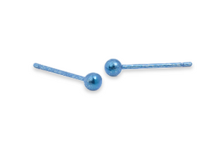 Titanium 3mm Blue Ball Studs