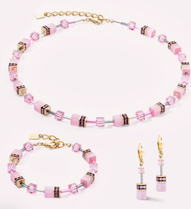 GeoCUBE® Iconic Mono Gold Necklace Pink