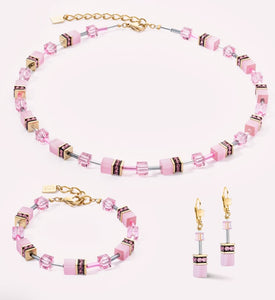 GeoCUBE® Iconic Mono Gold Earrings Pink