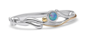 Blue Topaz and Pearl Sterling Silver Ring