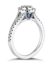 Load image into Gallery viewer, Preloved Vera Wang 18ct White Gold Princess Cut Halo Diamond Ring
