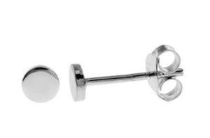 Zoe Plain Silver Circle 4mm Plain Silver Circle Stud Earrings