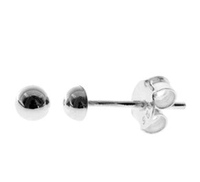 Sterling Silver Lara Small Dome Studs 4mm Half Round Stud Earrings
