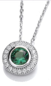May Birthstone Emerald Cubic Zirconia Necklace