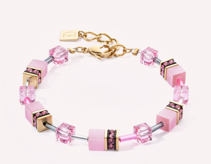 Coeur De Lion GeoCUBE® Iconic Mono Gold bracelet pink