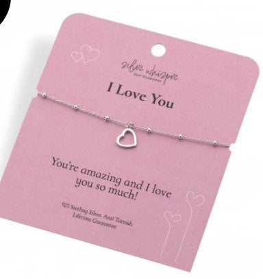 Hot Diamonds Silver Whisper Love Bracelet