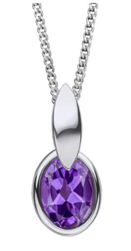 Sterling Silver & Purple Amethyst Pendant