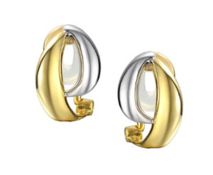Sterling Silver Gold-Plated Infused Clip On Earrings