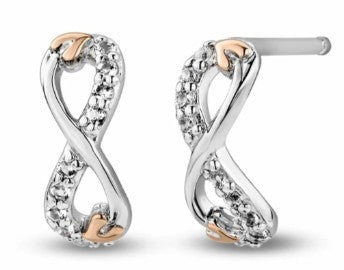 Tree of Life Sterling Silver Infinity Stud Earrings with Topaz