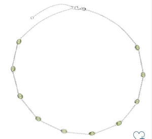 Sterling Silver Fancy Lab Grown Peridot Necklace