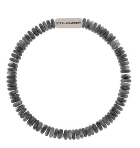 Two Tone Disc Gemstone Bracelet In Matt Labradorite