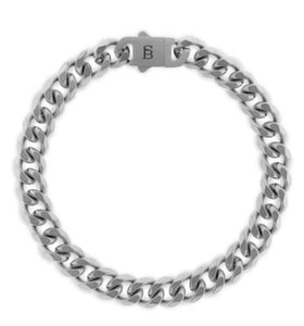 Stainless Steel Chain Bracelet In Matte Silver