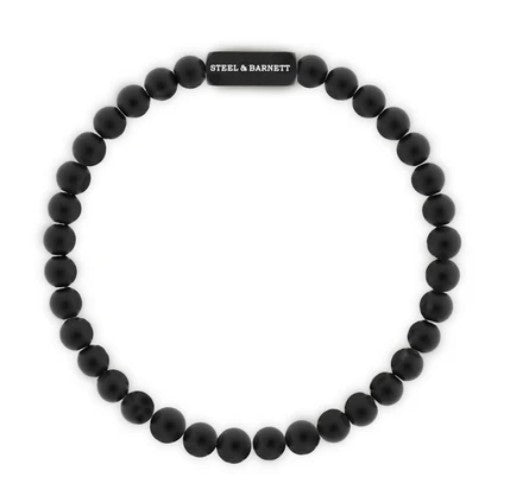 Black Round Gemstone Bracelet