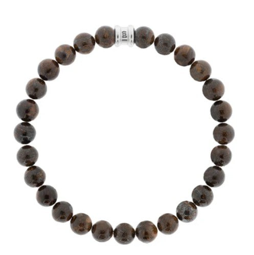 8mm Round Gemstone Bracelet In Bronzite