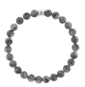 8mm Round Gemstone Bracelet In Matte Labradorite