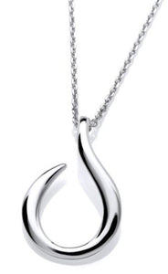 Sterling Silver Curved Riddler Pendant & Chain
