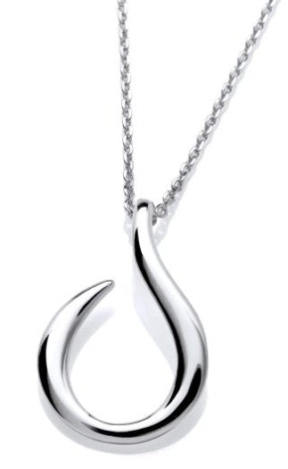 Sterling Silver Curved Riddler Pendant & Chain