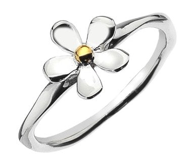 Brass and Sterling Silver Daisy Ring