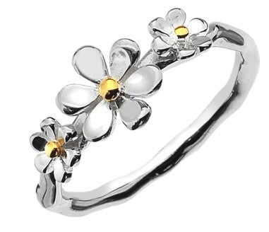 Sterling Silver Daisy Cluster Ring