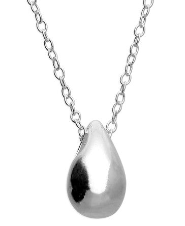 Sterling Silver Fine Chain With A Polished Small Teardrop Necklace