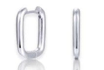 Sterling Silver Square Huggie Hoop Earrings