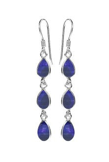 Triple Teardrop Sapphire Quartz Drop Earrings