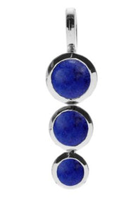 Sterling Silver Graduated Lapis Lazuli Pendant & Chain