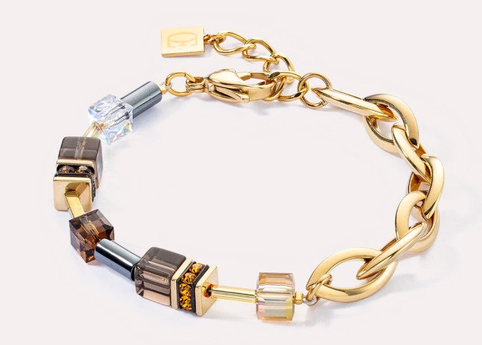 Coeur De Lion Chunky Chain Bracelet Gold-Brown