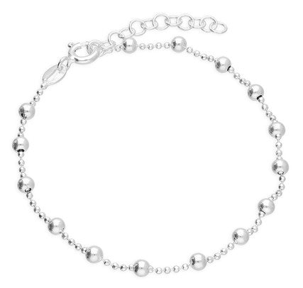 Sterling Silver Beaded Chain Bracelet