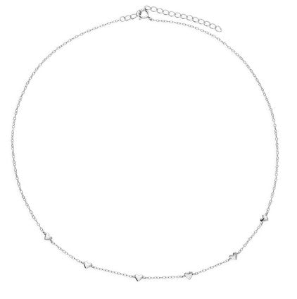 Sterling Silver & Heart Rhodium Plated Necklace