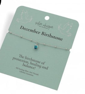 Sterling Silver December Birthstone Bracelet