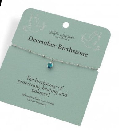 Sterling Silver December Birthstone Bracelet
