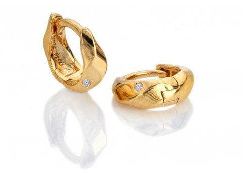 Sterling Silver Gold-Plated Huggie Earrings