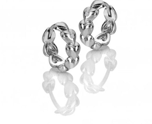 Sterling Silver Serenity Heart Earrings