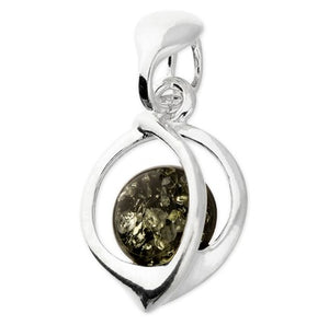 Sterling Silver Baltic Amber Pendant & Chain
