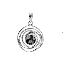 Load image into Gallery viewer, Lexi Small Spider Web Snowflake Obsidian Pendant and Chain
