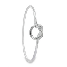 Load image into Gallery viewer, Silver Love-Knot Tension Clik Bangle
