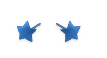 Load image into Gallery viewer, Star Titanium Stud Earrings Kingfisher Blue
