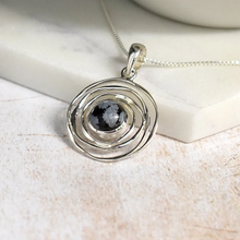 Load image into Gallery viewer, Lexi Small Spider Web Snowflake Obsidian Pendant and Chain
