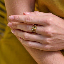 Load image into Gallery viewer, Ava &amp; Sky Stainless Steel Gold Plated Tender Statement Ring
