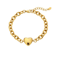 Load image into Gallery viewer, Ava &amp; Sky Stainless Steel Gold Plated Connected Heart Bracelet
