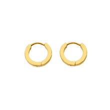 Load image into Gallery viewer, Ava &amp; Sky Stainless Steel Gold Plated Diamond Cut Huggies
