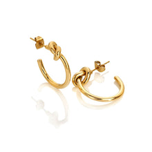 Load image into Gallery viewer, Ava &amp; Sky Stainless Knot Hoop Earrings
