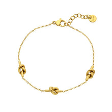 Load image into Gallery viewer, Ava &amp; Sky Stainless Steel Gold Plated Knot Bracelet
