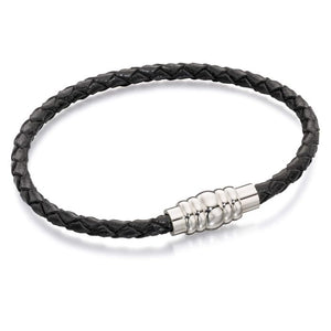 Gents Skinny Leather Bracelet With Magnetic Clasp