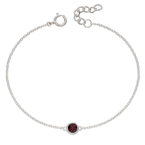 January Burgundy Crystal Birthstone Bracelet