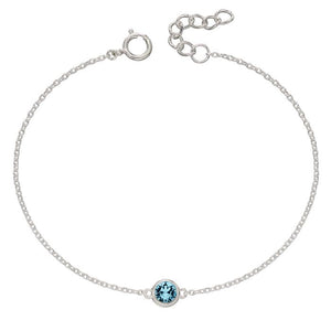 Sterling Silver March Birthstone Bracelet