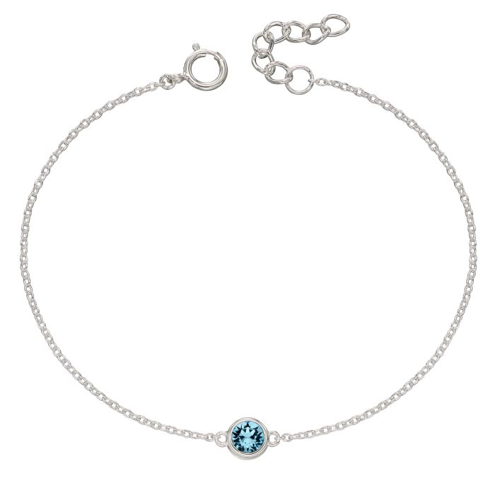 Sterling Silver March Birthstone Bracelet